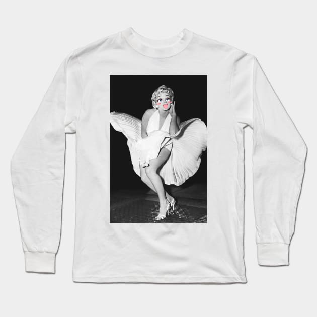 Kawaii Marilyn Monroe Long Sleeve T-Shirt by HeyListen